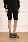 Dolce & Gabbana Men's black cotton shorts - contrasting patterned pockets. 98% cotton, 2% elastane. zipper, button. two side pockets, two back pockets. Country of manufacture: Italy. Care: specialized cleaning - photo 3