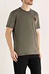 Dolce & Gabbana Green cotton T-shirt for men - embroidered logo. 100% cotton. Country of manufacture: Italy. Care: specialized cleaning - photo 3