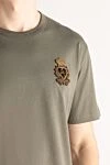 Dolce & Gabbana Green cotton T-shirt for men - embroidered logo. 100% cotton. Country of manufacture: Italy. Care: specialized cleaning - photo 5