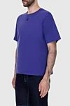 Dolce & Gabbana Purple cotton T-shirt for men - logo. 100% cotton. Country of manufacture: Italy. Care: specialized cleaning - photo 3