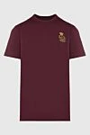 Dolce & Gabbana Cotton T-shirt burgundy for men - embroidered logo. 100% cotton. Country of manufacture: Italy. Care: specialized cleaning - photo 1