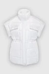 Max&Moi White polyester and nylon vest for women - high neck. Pocket: four pockets. zipper, buttons. 55% polyester (PL), 45% nylon. Filler: fluff. Country of origin: France. Care: specialized cleaning - photo 1