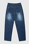 Blue cotton jeans for women Area - contrasting seams, fraying, heart-shaped cutout. three front pockets, two back pockets. 100% cotton. zipper, buttons. Country of manufacture: Italy. Care: specialized cleaning - photo 6