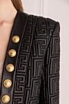 Balmain Куртка из натуральной кожи черная женская - пуговицы, логотип. 100% натуральная кожа.  . Страна производитель: Франция. Уход: специализированная чистка - фото 5