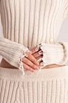 Balmain Мақта мен полиамидтен тігілген юбкасымен ақ түсті әйелдер костюмі - жыртылған жиек. Құрамы: 78% мақта, 22% полиамид. Жабу: найзағай. Шығарылған елі: Франция. Күтім: арнайы тазалау - фото 5