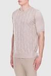 Cesare di Napoli Beige silk short sleeve jumper for men - Fantasy pattern. Short sleeve. 100% silk. Country of manufacture: Italy. Care: specialized cleaning - photo 3