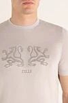 Zilli White cotton T-shirt for men - print. 100% cotton. Country of manufacture: Italy. Care: specialized cleaning - photo 5