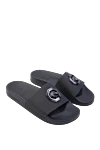 Stefano Ricci Black leather flip flops for men - embossed logo. leather interior. 100% leather. Country of origin: Italy. Care: specialized cleaning - photo 3