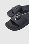 Stefano Ricci Black leather flip flops for men - embossed logo. leather interior. 100% leather. Country of origin: Italy. Care: specialized cleaning - photo 5