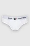 Dolce & Gabbana Трусы брифы из хлопка и эластана белые мужские - логотип на поясе. 90% хлопок, 10% эластана. эластичный пояс. Страна производитель: Италия. Уход: специализированная чистка - фото 1