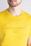 Dolce & Gabbana Cotton T-shirt yellow for men - logo. 100% cotton. Country of manufacture: Italy. Care: specialized cleaning - photo 5