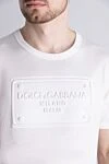 Dolce & Gabbana White cotton T-shirt for men - logo. 100% cotton. Country of manufacture: Italy. Care: specialized cleaning - photo 5