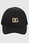 Dolce & Gabbana Black cotton cap for men - Metal brand logo. 100% cotton. Country of manufacture: Italy. Care: specialized cleaning - photo 1