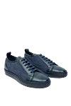 Doucal`s Sneakers in leather and textile blue for men - Dector: contrast sole. 70% leather, 30% textile. lacing. Country of origin: Italy. Care: specialized cleaning - photo 3