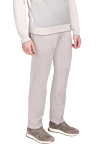 Zilli Beige cotton and silk jeans for men - logo. 88% cotton, 9% silk, 3% elastane. Closure: button, zipper. Three side pockets, two back pockets. Country of origin: France. Care: specialized cleaning - photo 3