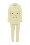 Peserico Вискоза мен эластаннан жасалған сары әйелдер шалбар костюмі - Құрамы: 96% вискоза, 4% эластан. Жабу: түймелер. Қалталар: екі бүйір қалта, шалбардың екі қалтасы. Шығарылған елі: Италия. Күтім: арнайы тазалау - фото 1