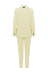 Peserico Вискоза мен эластаннан жасалған сары әйелдер шалбар костюмі - Құрамы: 96% вискоза, 4% эластан. Жабу: түймелер. Қалталар: екі бүйір қалта, шалбардың екі қалтасы. Шығарылған елі: Италия. Күтім: арнайы тазалау - фото 7