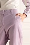 Peserico Брюки из хлопка фиолетовые женские фиолетовые - четыре кармана. 97% хлопок, 3% эластан. скрытая молния. Страна производитель: Италия. Уход: специализированная чистка - фото 5