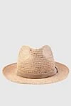 Peserico Women's beige wicker hat made of straw - Decoration: strap. straw. Country of origin: Italy. Care: specialized cleaning - photo 1