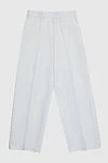 Peserico White linen trousers for women - four pockets. 100% linen. elastic belt. Country of manufacture: Italy. Care: specialized cleaning - photo 1