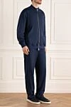 Billionaire Men's silk sports suit blue - Contrast zipper. 100% silk. Closure: Drawstring, zipper. Four side pockets. Country of manufacture: Italy. Care: specialized cleaning - photo 3