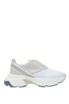 Fabiana Filippi White linen and polyamide sneakers for women - contrasting inserts. linen, polyamide. lacing. Country of manufacture: Italy. Care: specialized cleaning - photo 1