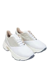 Fabiana Filippi White linen and polyamide sneakers for women - contrasting inserts. linen, polyamide. lacing. Country of manufacture: Italy. Care: specialized cleaning - photo 3