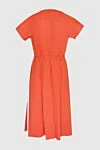 Loro Piana Orange cotton dress for women - Fastener: tie. short sleeves. 97% cotton, 3% elastane. Country of manufacture: Italy. Care: specialized cleaning - photo 7