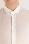 Brunello Cucinelli White linen shirt for men - 100% linen. Closure: buttons. Country of origin: Italy. Care: specialized cleaning - photo 5