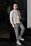 Brunello Cucinelli Кроссовки из хлопка серые мужские - перфорация, контрастная подошва. 89% хлопок, 10% полиамид 1% эластан. шнуровка. Страна производитель: Италия. Уход: специализированная чистка - фото 7