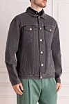 Brunello Cucinelli Джинсовая куртка из хлопка серая мужская - 100% хлопок. Пуговицы. Два боковых кармана, два нагрудных кармана. Страна производитель: Италия. Уход: специализированная чистка - фото 3