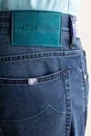 Jacob Cohen Men's blue jeans made of cotton and polyester - logo, worn effect. 72% cotton, 25% polyester, 3% elastane. Closure: button, zipper. Three side pockets, two back pockets. Country of origin: Italy. Care: specialized cleaning - photo 5