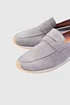 Andrea Ventura Gray suede drivers for men - contrast sole. 100% suede. Insole: leather. Country of origin: Italy. Care: specialized cleaning - photo 5