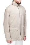 Loro Piana Beige polyester, polyurethane and cotton jacket for men - 100% polyester, 100% polyurethane, 100% cotton. Fastener: Zipper. Two side pockets. Country of origin: Italy. Care: specialized cleaning - photo 3