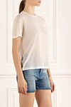 Ermanno Scervino White cotton T-shirt for women - 100% cotton. Country of manufacture: Italy. Care: specialized cleaning - photo 3