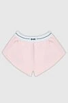 MSGM Pink cotton shorts for women - contrast belt with logo. 100% cotton. elastic belt. Country of manufacture: Italy. Care: specialized cleaning - photo 1