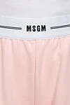 MSGM Pink cotton shorts for women - contrast belt with logo. 100% cotton. elastic belt. Country of manufacture: Italy. Care: specialized cleaning - photo 5