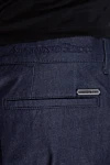 Stefano Ricci Blue cotton and silk pants for men - tucks. 77% cotton, 22% silk, 1% elastane. Closure: button, zipper. two side pockets. Country of origin: Italy. Care: specialized cleaning - photo 5
