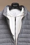 Gray cotton T-shirt for men Brunello Cucinelli - melange, piping on the collar and sleeves. 100% cotton. Country of origin: Italy. Care: specialized cleaning - photo 8
