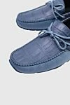 Cesare di Napoli Moccasins for men made of nubuck and alligator skin blue - Decorative lacing. 50% nubuck, 50% alligator. Interior: Leather. Insole: Leather. Outsole: Other materials. Country of manufacture: Italy. Care: specialized cleaning - photo 5