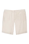 Loro Piana Beige linen shorts for men - 100% linen. zipper, button, drawstring. two side pockets, two back pockets. Country of manufacture: Italy. Care: specialized cleaning - photo 1