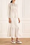 Zimmermann Костюм с юбкой из рамы и льна белый женский - перфорация, пуговицы. рами, лен. кулиска . Страна производитель: Италия. Уход: специализированная чистка - фото 3