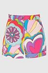 Dolce & Gabbana Pink cotton shorts for women - colorful pattern. 97% cotton, 3% elastane. zipper, button. Country of manufacture: Italy. Care: specialized cleaning - photo 1