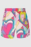 Pink cotton shorts for women Dolce & Gabbana - colorful pattern. 97% cotton, 3% elastane. zipper, button. Country of manufacture: Italy. Care: specialized cleaning - photo 6