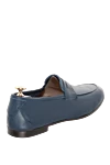 Blue leather loafers for men Andrea Ventura - 100% leather. Insole: leather. Country of manufacture: Italy. Care: specialized cleaning - photo 4