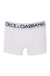 Dolce & Gabbana Трусы боксеры из хлопка и эластана белые мужские - логотип на поясе. 95% хлопок, 5% эластана. эластичный пояс. Страна производитель: Италия. Уход: специализированная чистка - фото 1