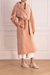 Loro Piana Women's pink natural fur coat - 100% natural fur, leather. belt. two side pockets. Country of manufacture: Italy. Care: specialized cleaning - photo 3