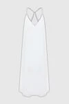 Fabiana Filippi White viscose dress for women - thin straps decorated with beads, open back. 100% viscose. Country of manufacture: Italy. Care: specialized cleaning - photo 1