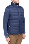 Brunello Cucinelli Ерлерге арналған көк түсті нейлон көкірекше - Құрамы: 100% нейлон. Жабу: найзағай. Қалталар: екі бүйір, үш ішкі. Оқшаулау: нейлон. Шығарылған елі: Италия. Күтім: арнайы тазалау - фото 3