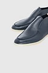 Cesare di Napoli Blue leather loafers for men - contrast sole. 100% suede. Insole: leather. Country of manufacture: Italy. Care: specialized cleaning - photo 5